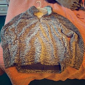 Altar’d state warm fluffy faux sheep pullover
